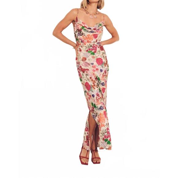 NEW CAROLINA K slip dress in floral pink